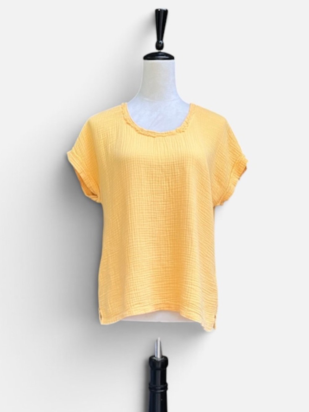 Mododoc Los Angeles Double Layer Gauze Cap Sleeve Top in Peach Sz XS (Oversized)